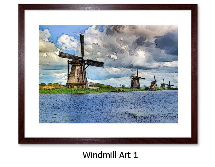 Windmill Art Framed Print